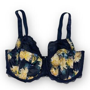 Fantasie Lucia Side Support Blue Floral Bra Women’s Size 38I